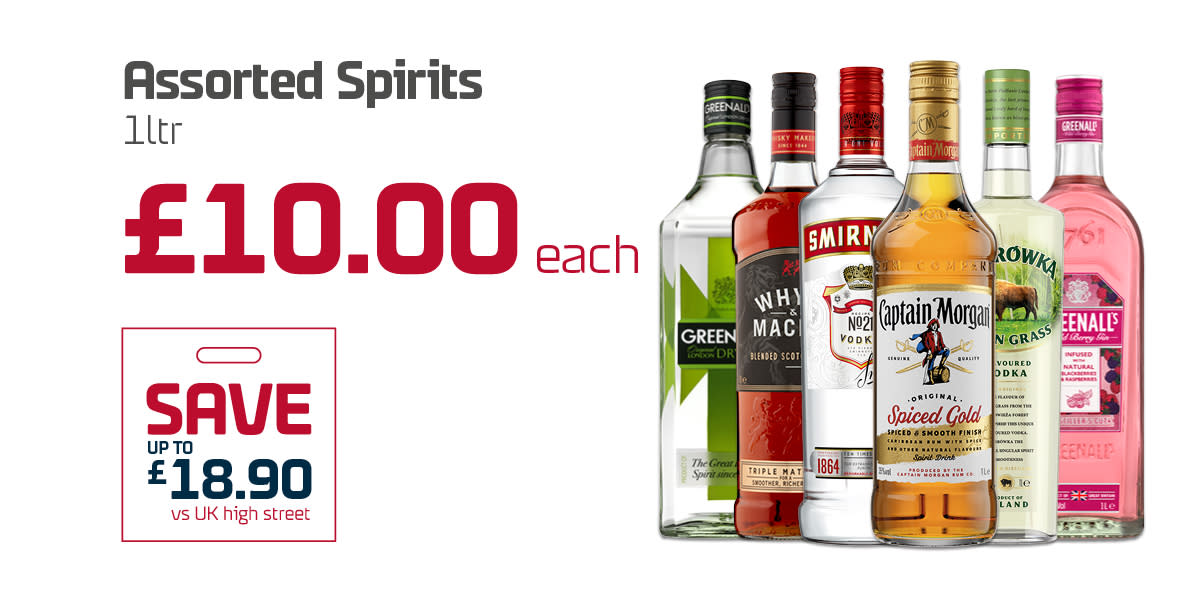 Spirits £10 Duty Free Jan 26