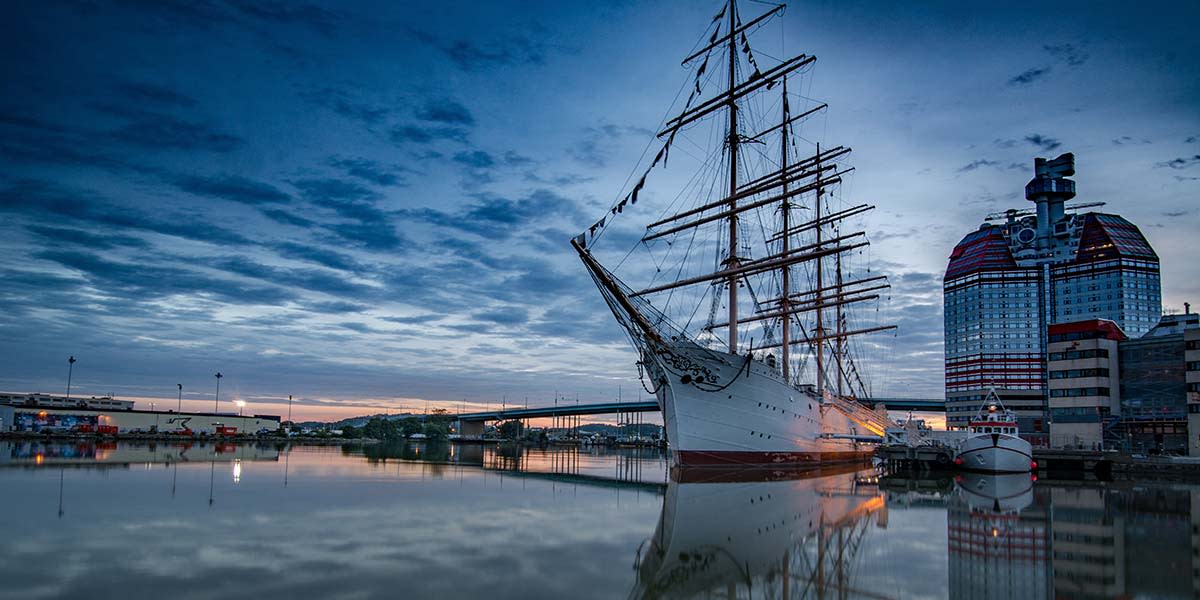 Altes Schiff im Hafen, Göteborg Schweden