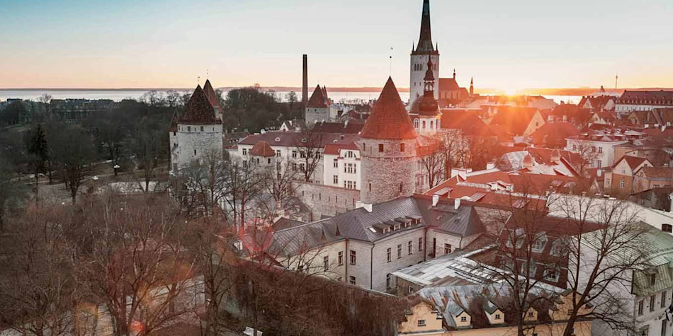 Tallinn in Estonia at sunset 