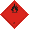 Pictogram with a black flame on a red background, representing GHS hazard Division 3, flammable liquids