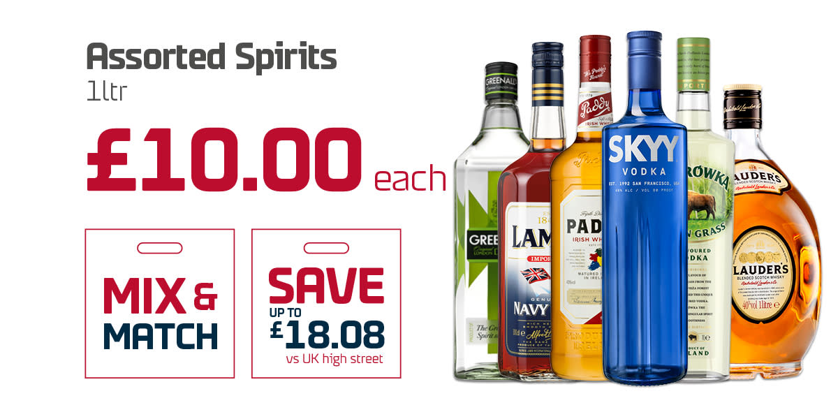 Assorted Spirits £10