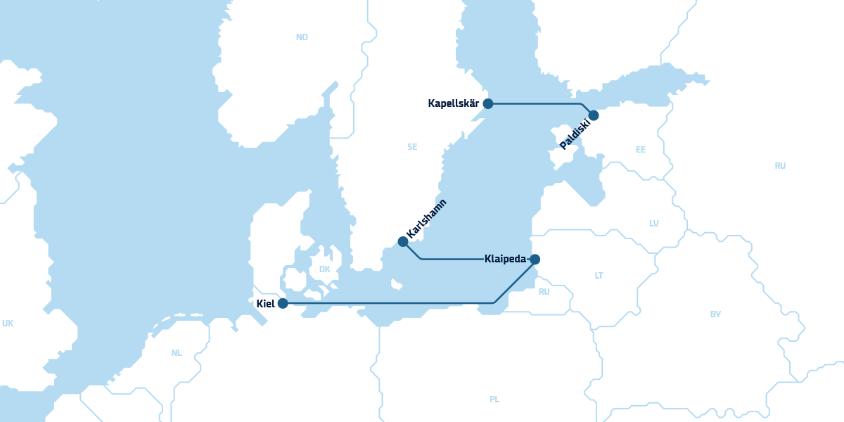 Route map Baltics