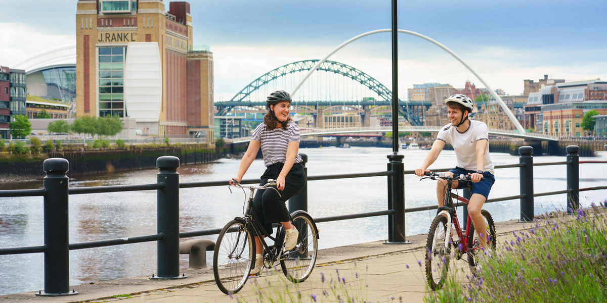 Cycle along the river in Newcastle