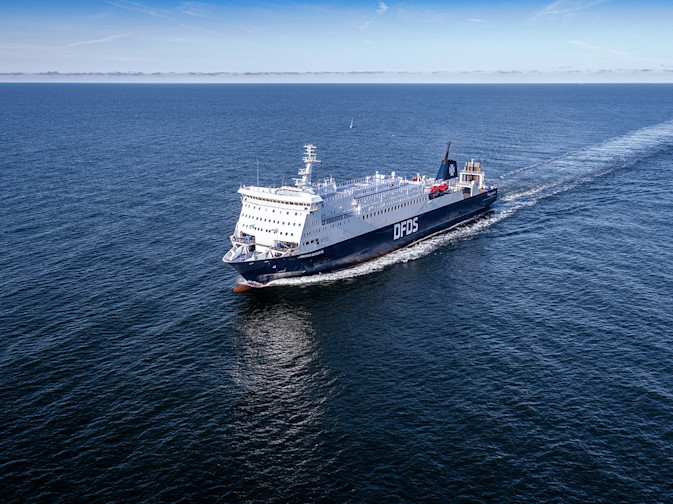DFDS Freight Shipping vessel Patria Seaways sailing in the Baltic sea