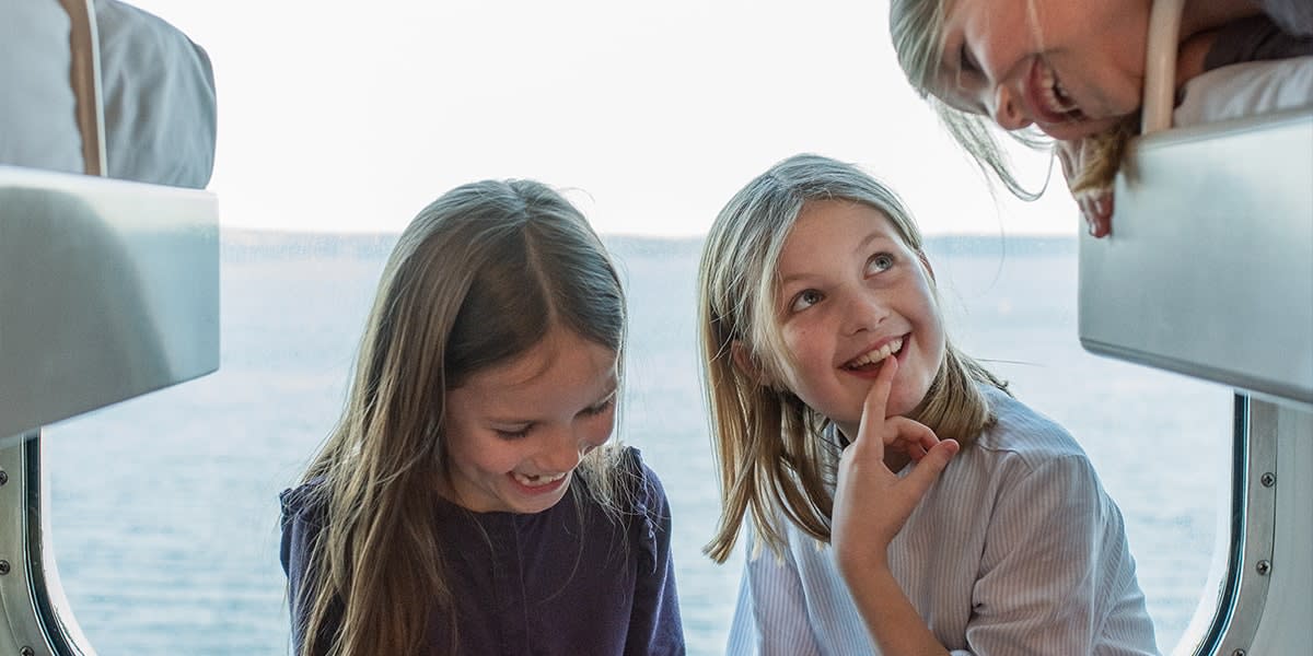 Children having fun at cabin