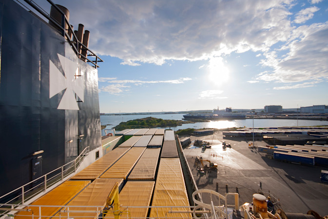 DFDS vessel with containers