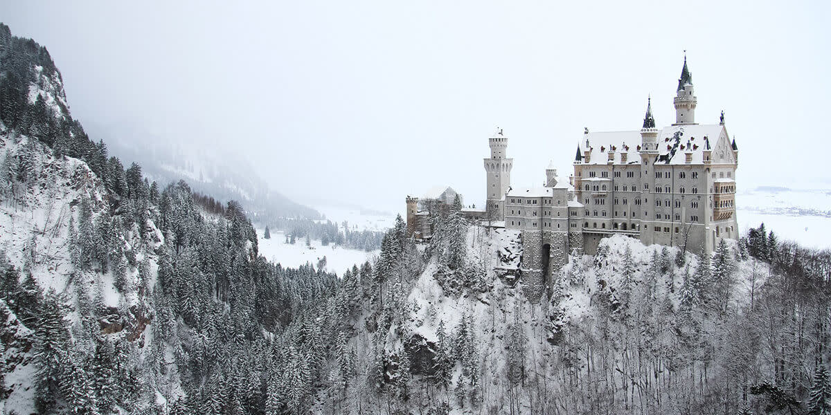 Neuschwanstein Castle in Germany in winter