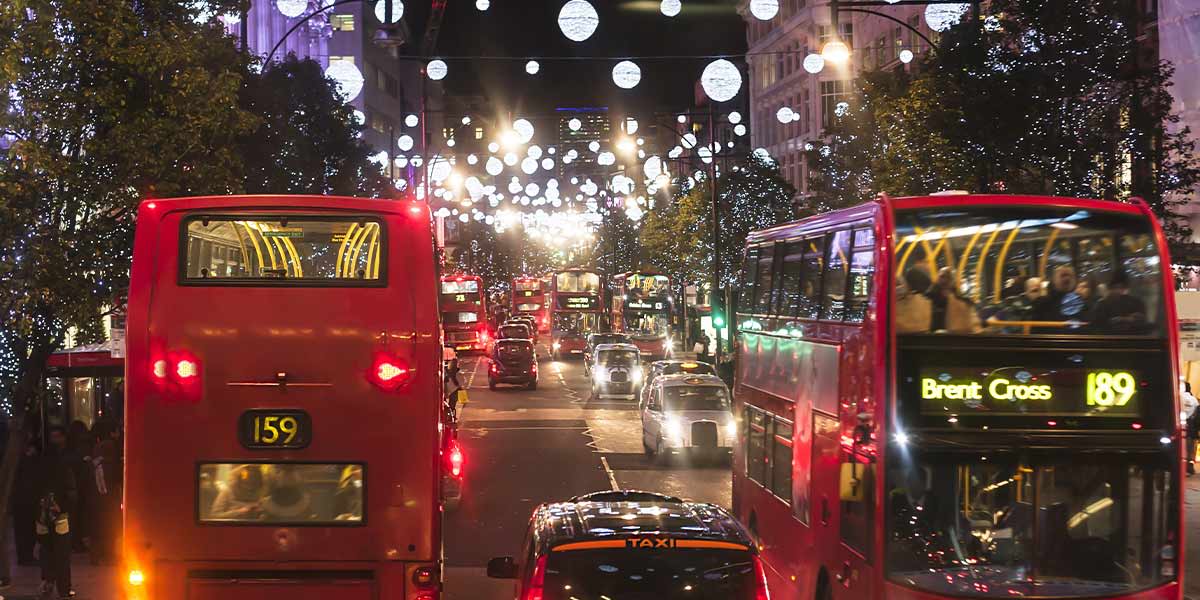 London streets Christmas 