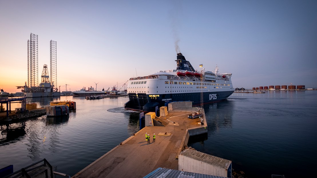 Crown Seaways' departure at Frederikshavn