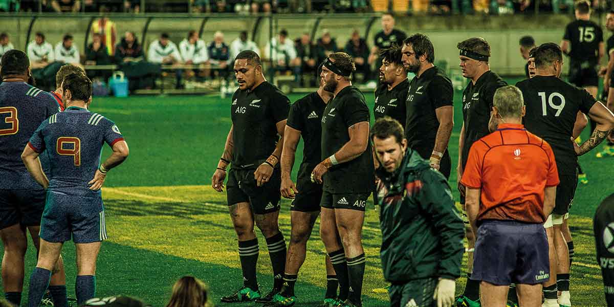 Rugby players at Twickenham