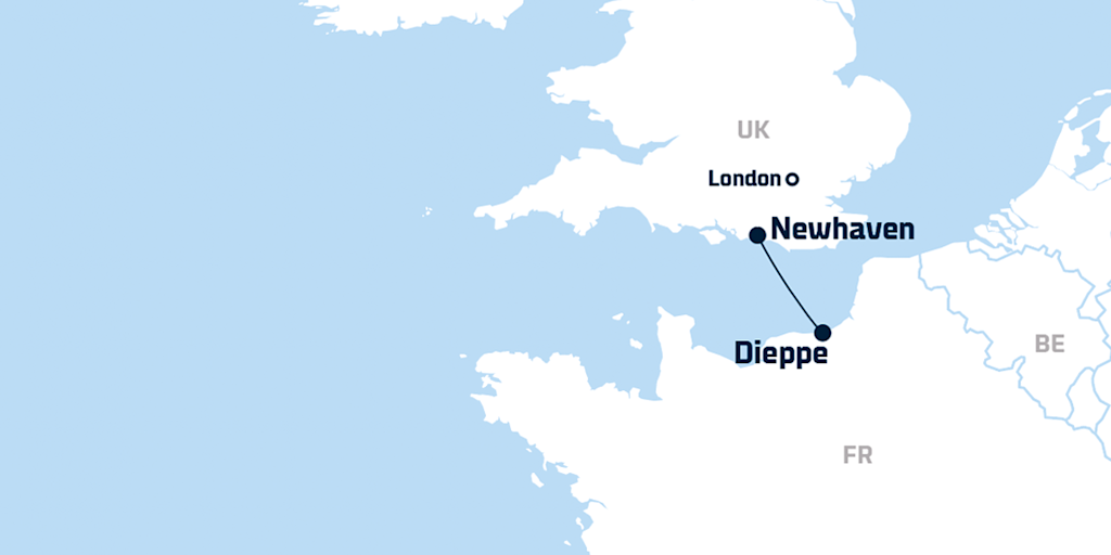 Dieppe-Newhaven Route Map Dieppe-Newhaven Route Map