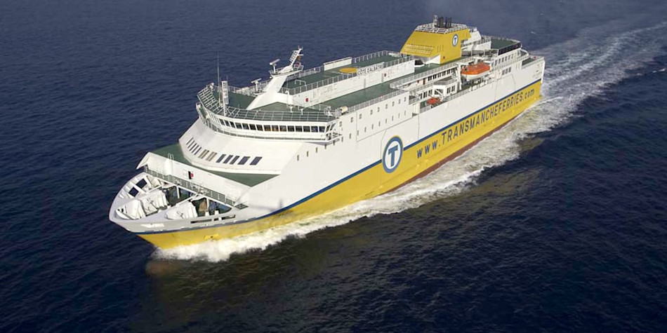 Newhaven- Dieppe Transmache ferry on sea