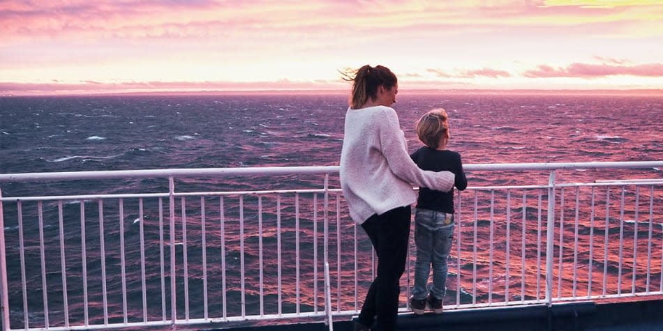 Family on deck onboard minicuise 