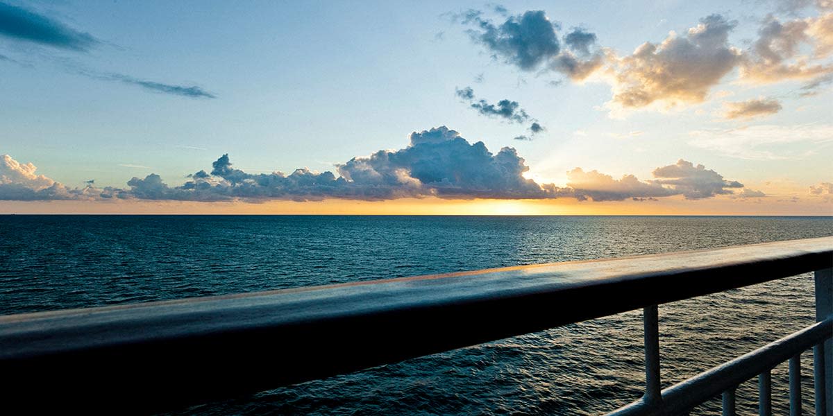 Sunset onboard ship