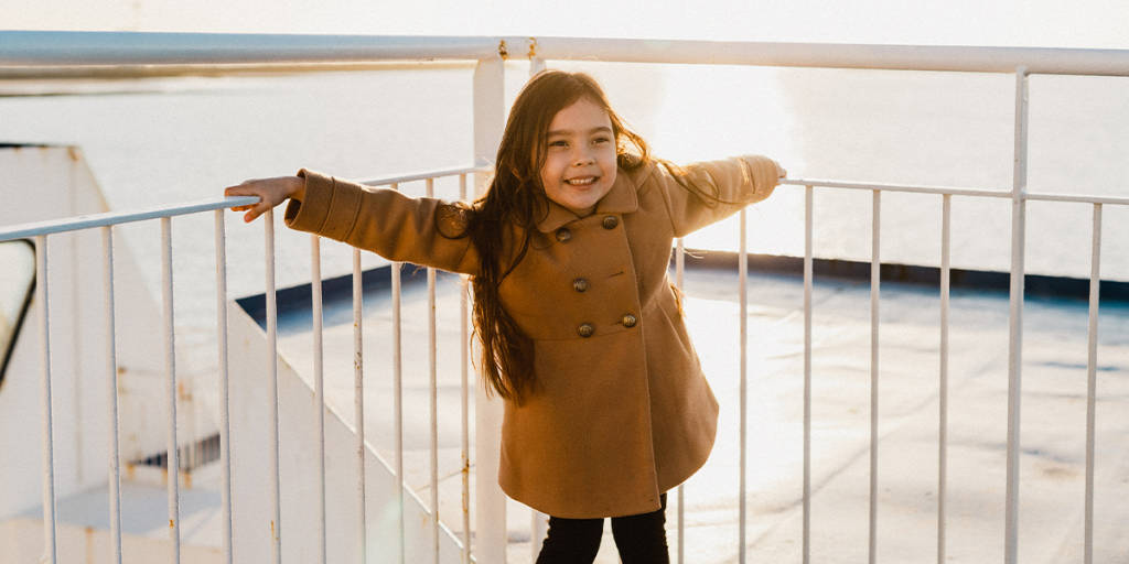 Child on deck of DFDS ferry