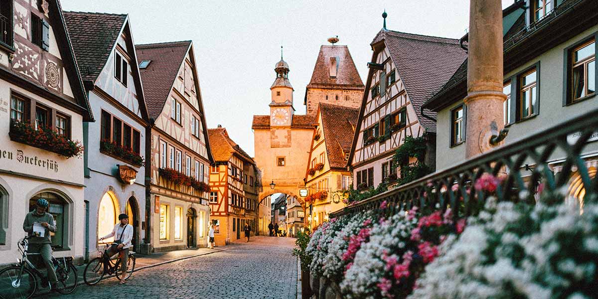 Mittelalterliche Straße in Rothenburg