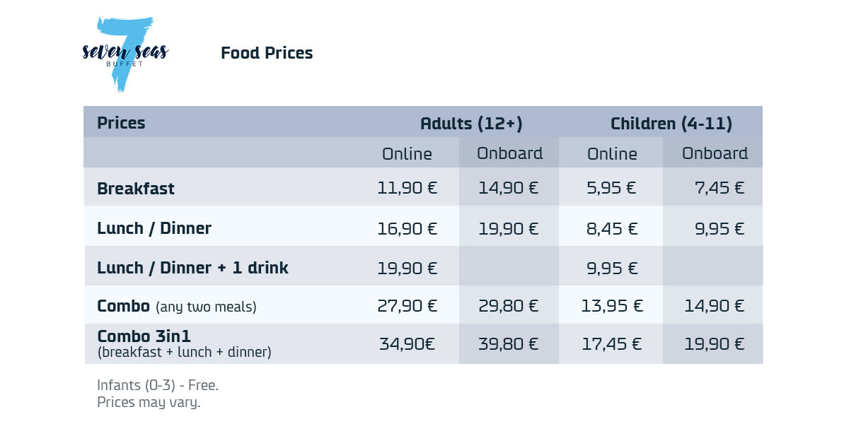 7 Seas Buffet prices on Klaipeda-Kiel route