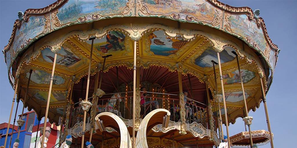 A carousel ride at Tusenfryd, the amusement park in Norway tusenfryd oslo