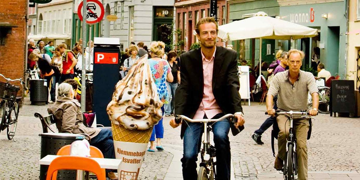 Cyclists in Copenhagen street