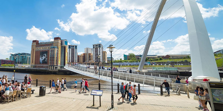 Newcastle quayside millennium bridge and Baltic