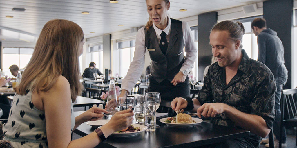 Dining onboard DFDS ferry