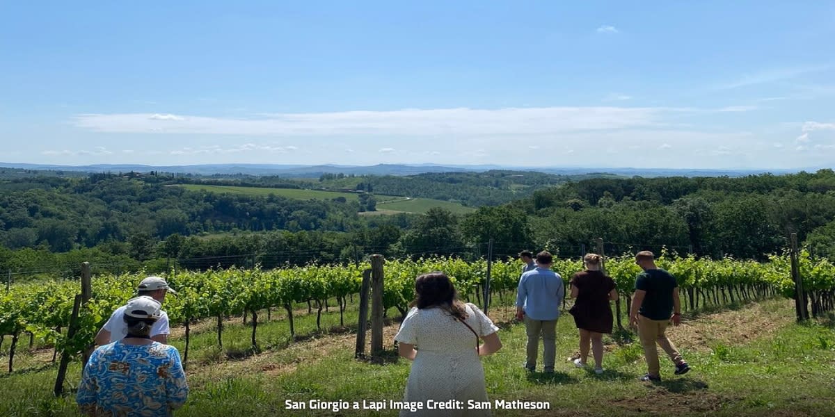 People looking out over Winery San Giorgio a Lapi