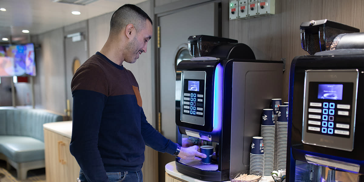 Lounge coffee in Capsule Hotel