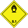 Pictogram representing GHS hazard Division 5.1, oxidizing substances 