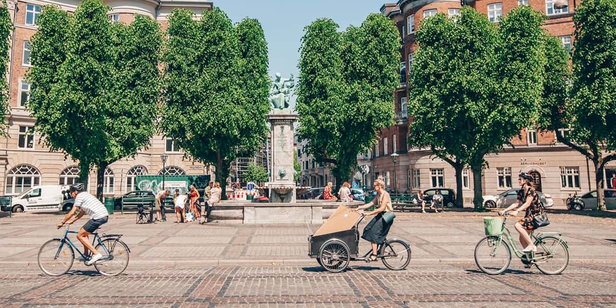 People cycling in Copenhagen