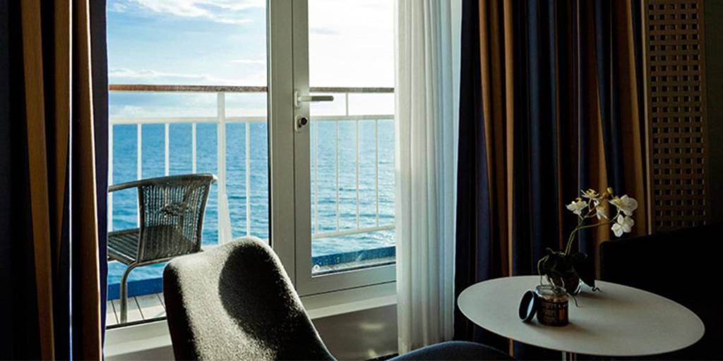 Cabin with balcony onboard Copenhagen-Oslo