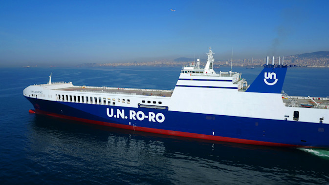 A U.N. Ro-Ro vessel at sea