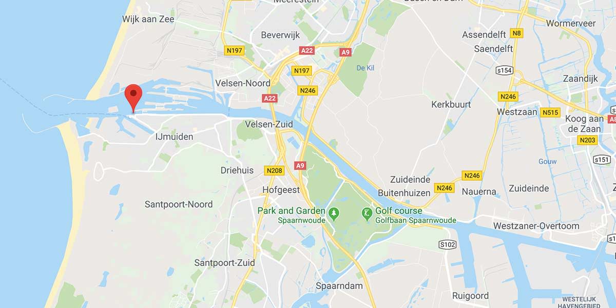 Map of Amsterdam IJmuiden-terminal, Holland Amsterdam - (IJmuiden) terminal