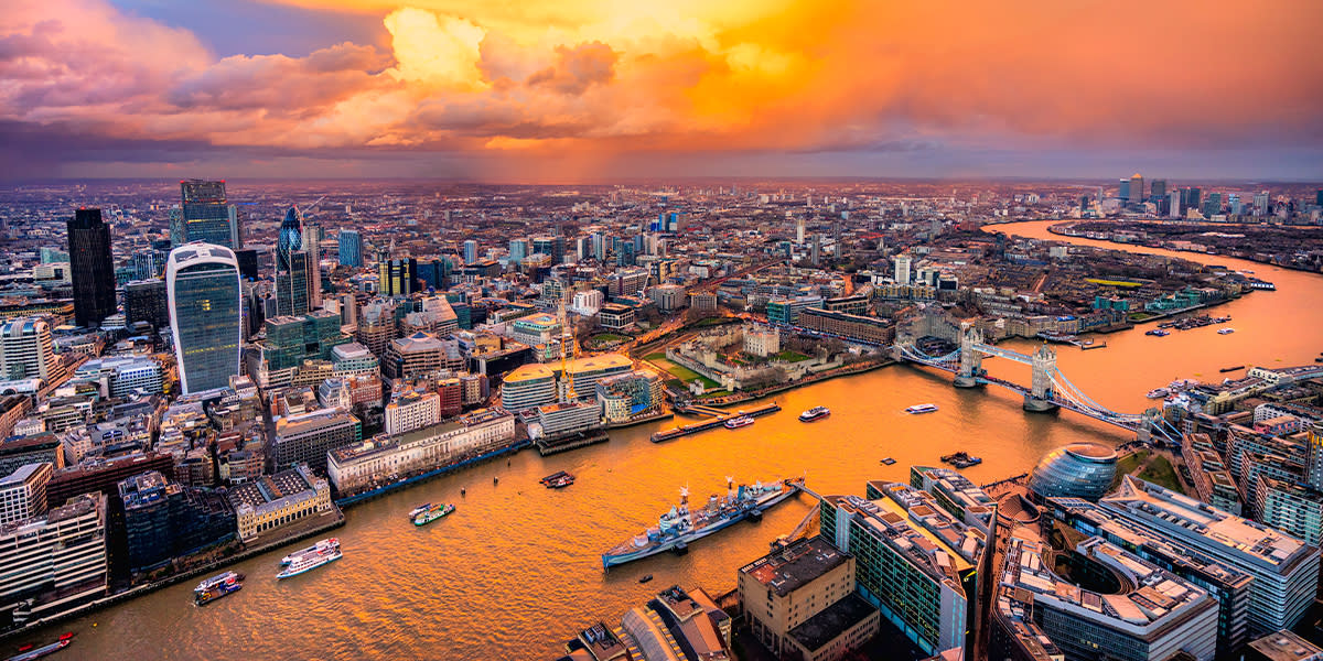 London beim Sonnenuntergang 