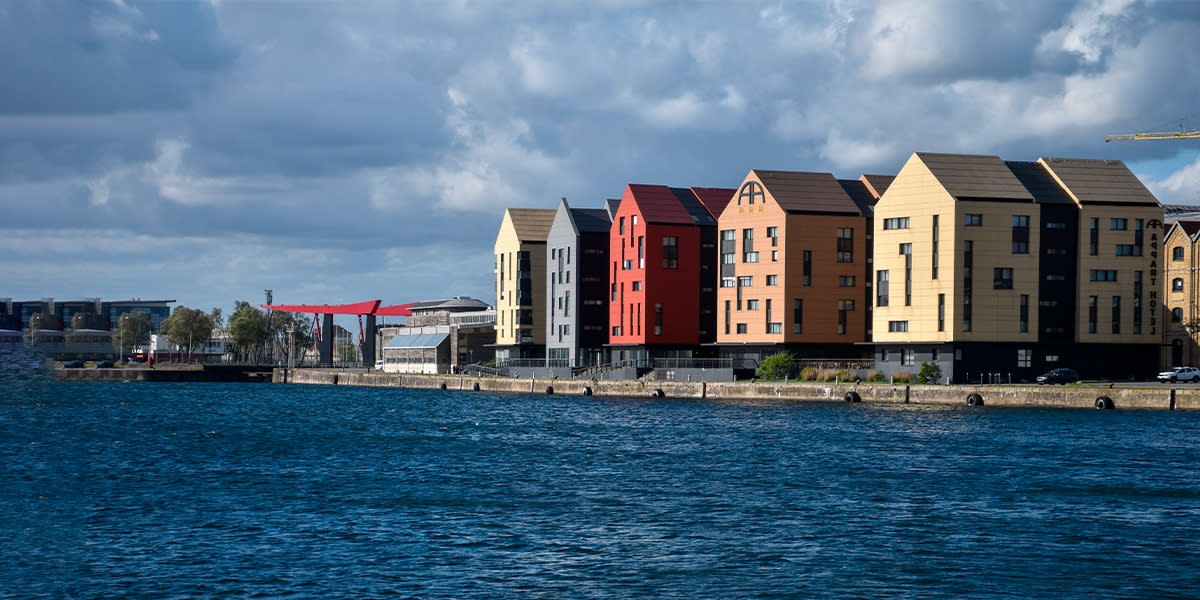 Buildings on the water in France