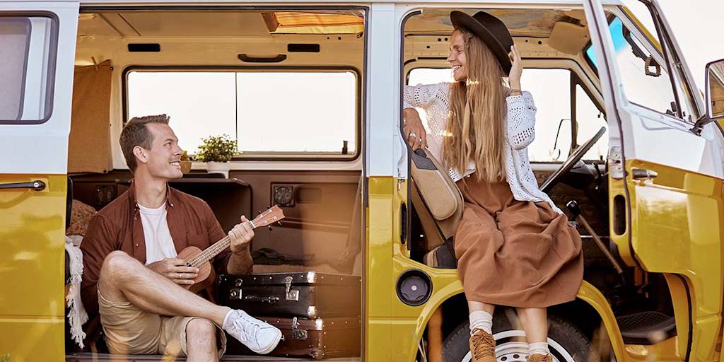 Couple on a roadtrip Couple on a roadtrip