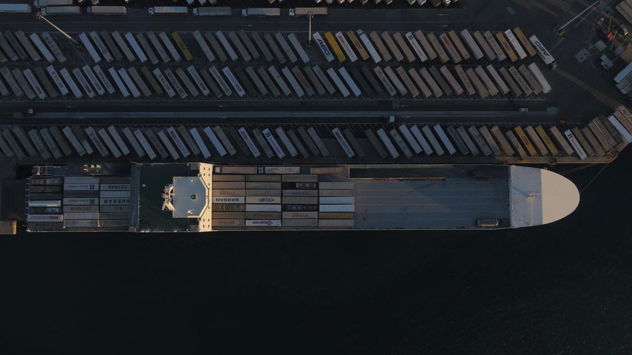 aerial shot of ship horizontal 