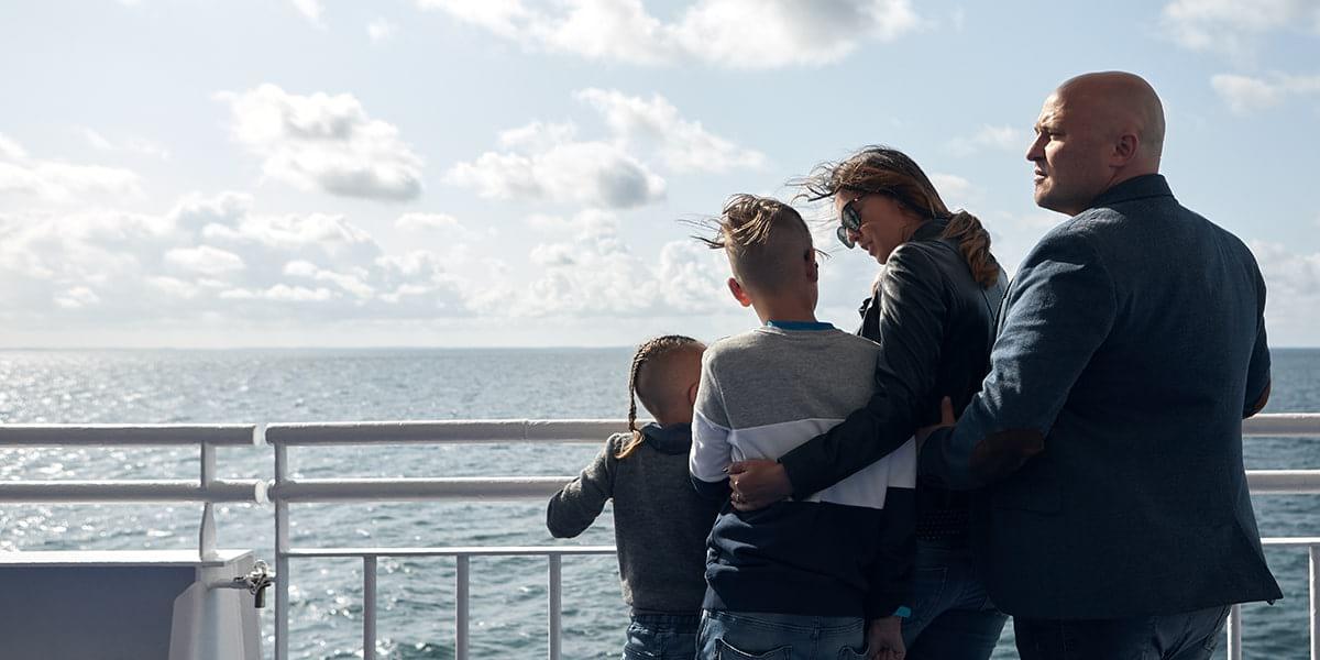 Family on the deck