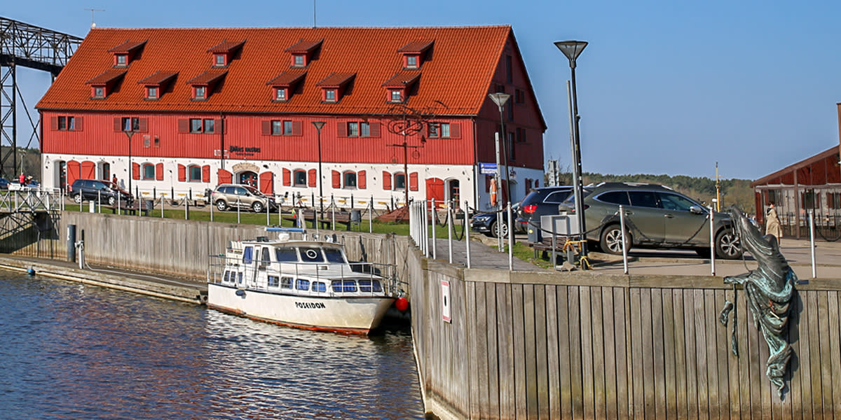 ghost statue jacht building in klaipeda