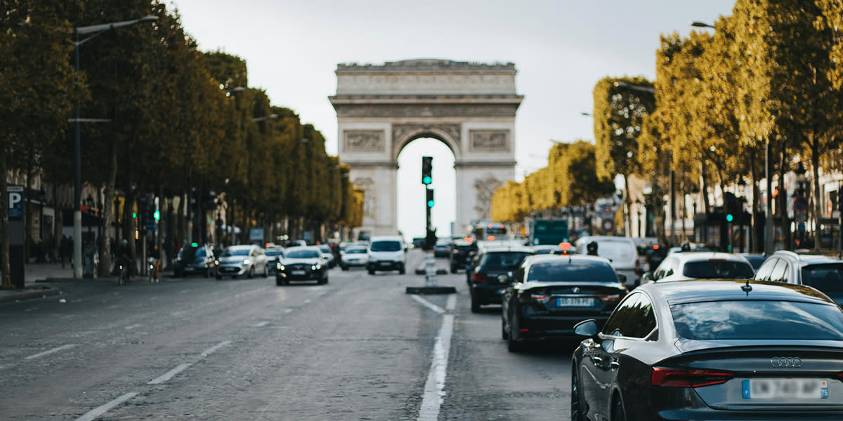 Arc de Triomphe at the end of the Champs-Élysées