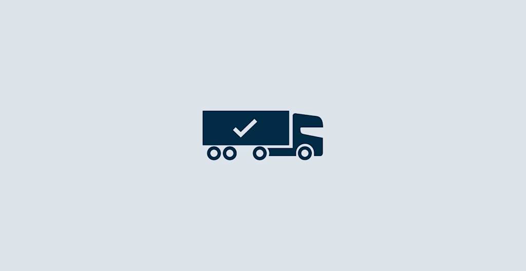Book full and part loads icon in blue box Book full and part loads icon, blue box