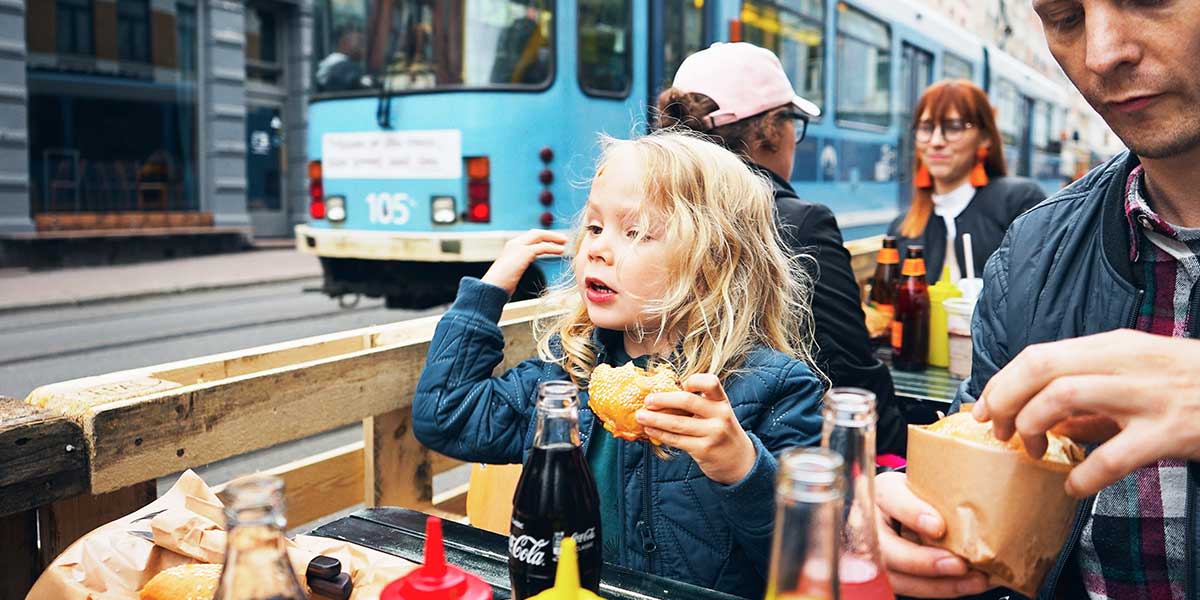 Familie hygger i Oslo