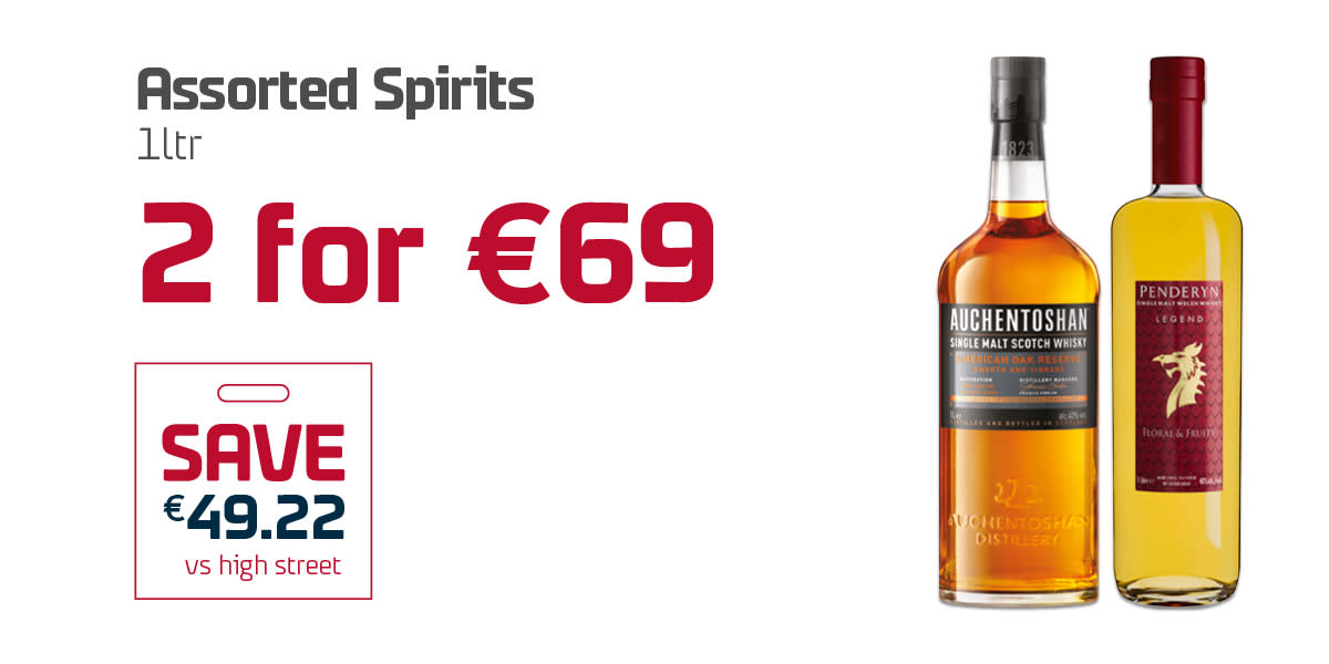 AN Spirits 2 for £69 Duty Free JAN 26
