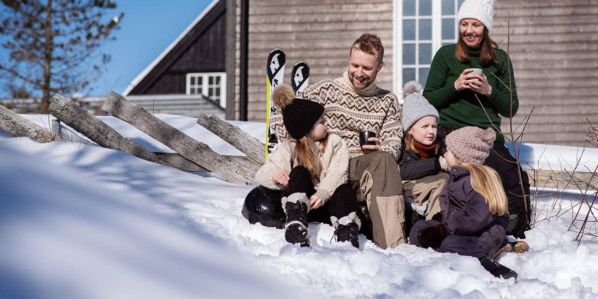 Familie i snøen