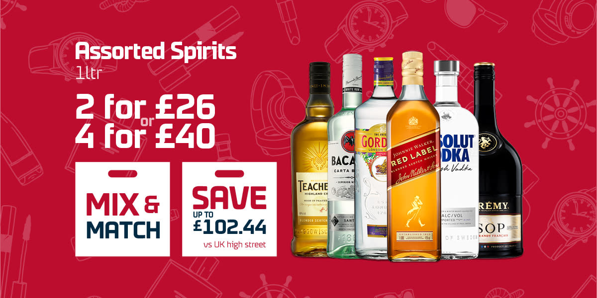 Port Shop - Assorted Spirits 2 for 26/4 for 40 - SEPT 25   