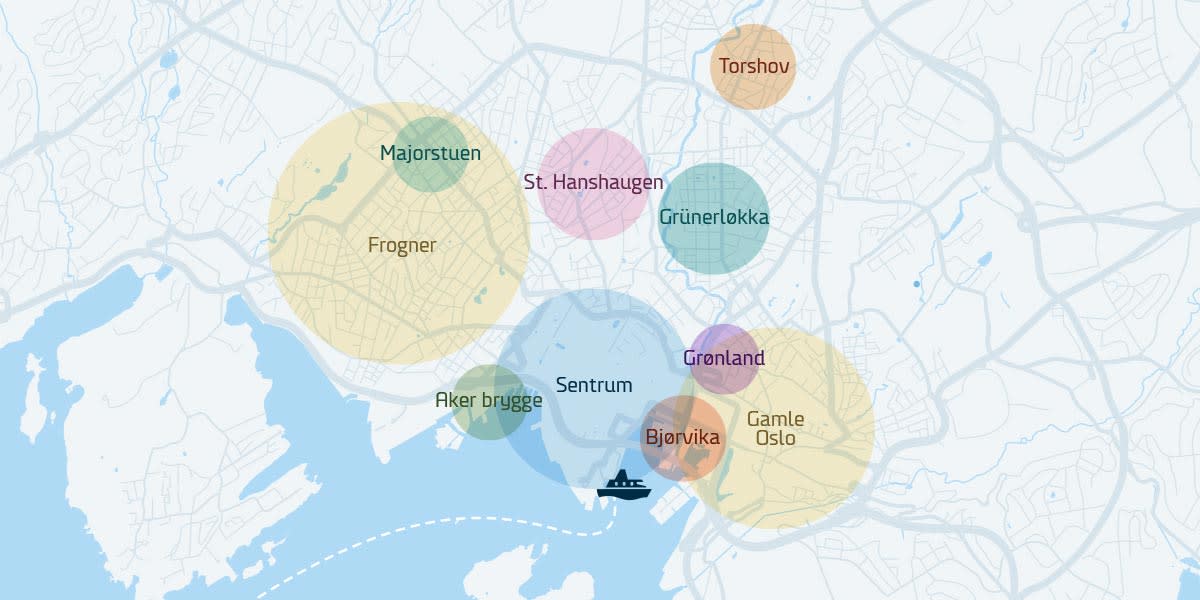 Map oslo districts