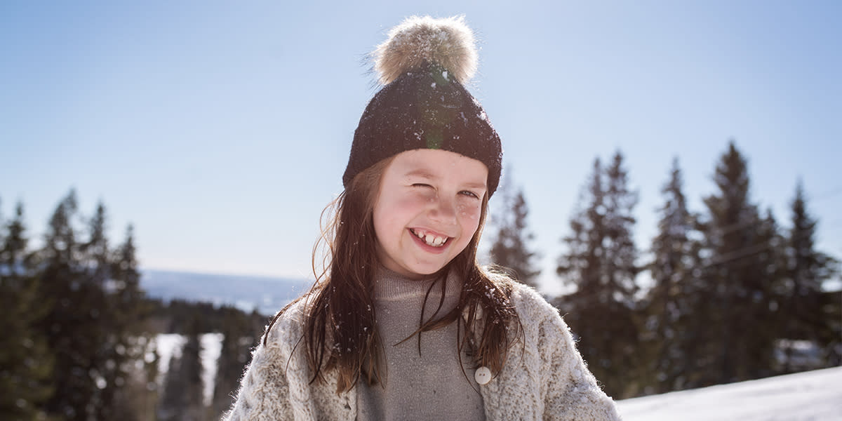 Girl in the snow - wintertime in Norway