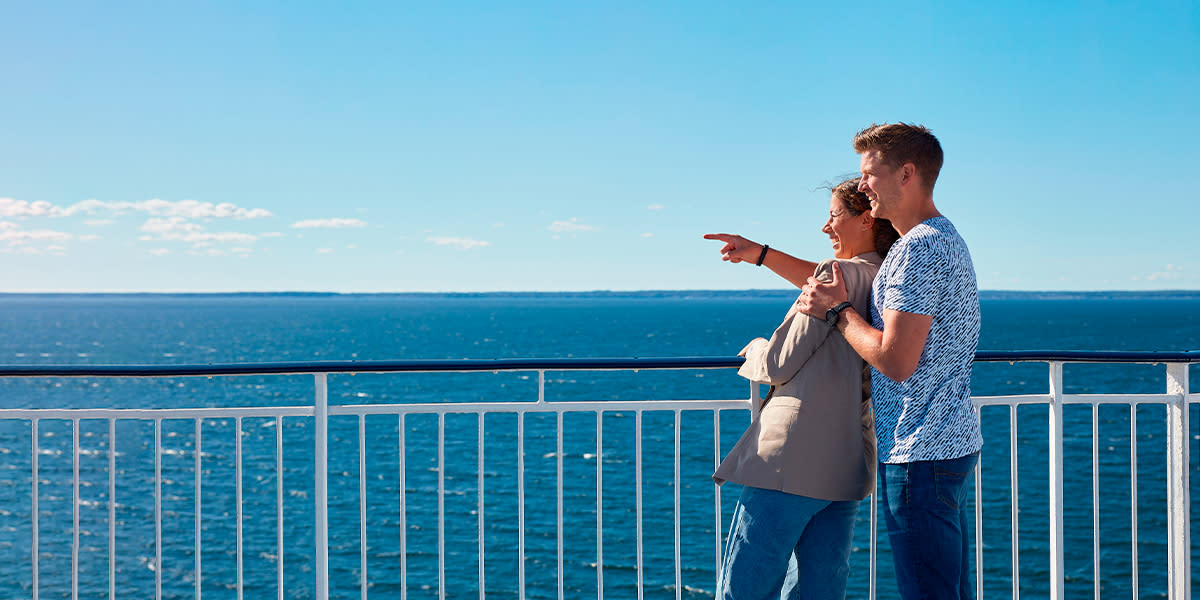 Couple on deck of a DFDS ferry