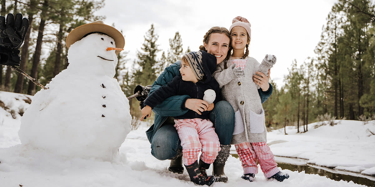 Family in the snow