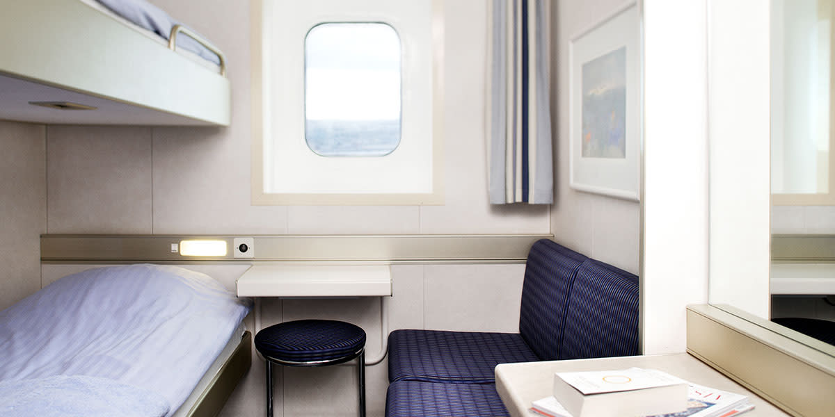 Seaview cabin onboard Newcastle-Amsterdam