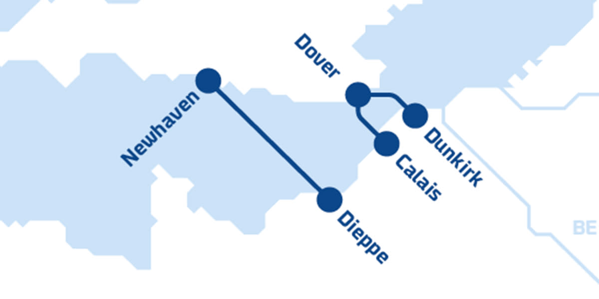 Ferry Routes to France Map